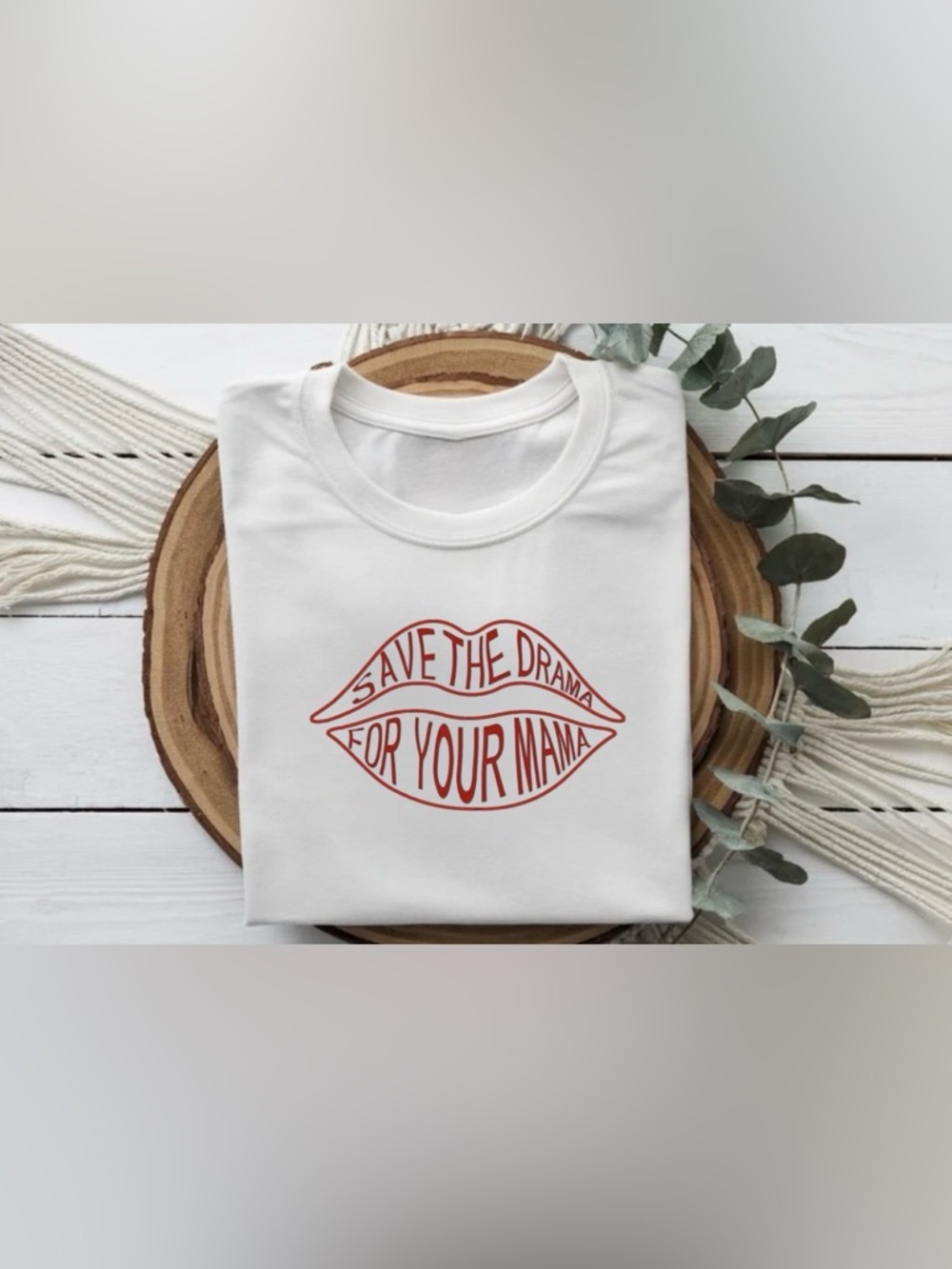 Funny Quote Graphic Shirt Save The Drama Women Tee Trendy White Top Cute